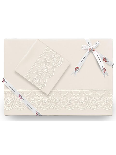 Çeyiz Diyarı Fransız Dantelli Kure Çeyizlik Nevresim Takımı Krem - S000496324-19966