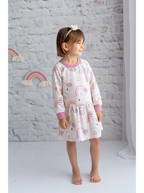 ZEYLAND Kız Çocuk  Baskılı Uzun Kollu Örme Elbise - S000315064-19965