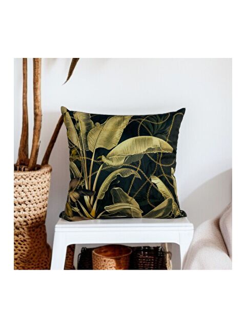 Asdiva Antrasit Bitki Desen Dekoratif Kırlent Kılıfı 45x45 - S000392442-37432