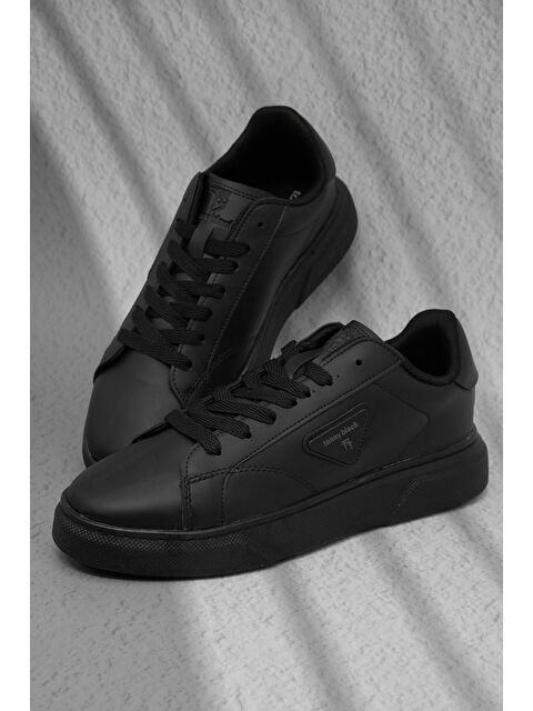 TONNY BLACK Erkek Siyah Rahat Kalıp Termo Taban Bağcıklı Spor Ayakkabı