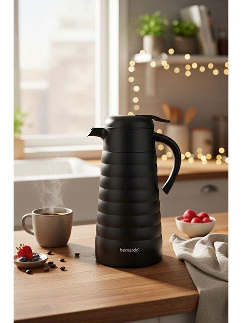 BERNARDO Nora 2 Litre Çelik Termos Siyah