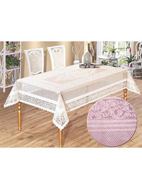 Çeyiz Diyarı Venessi Örme Pano Desenli Masa Örtüsü Lila - S000496346-17878