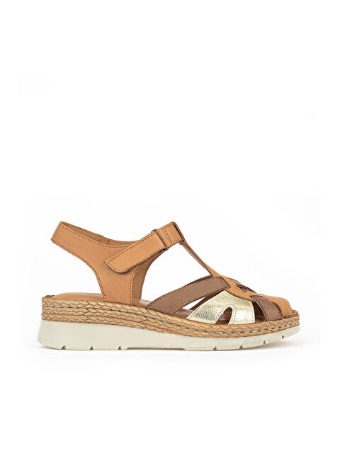 Ziya Ayakkabı Kadın Hakiki Deri Sandalet 1611008Z438 Taba