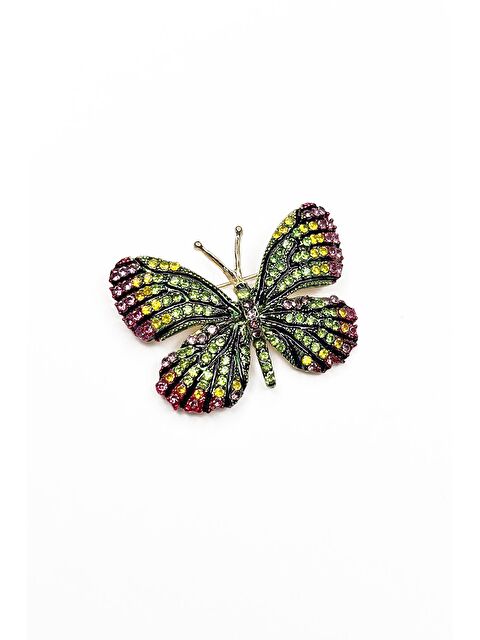 New Obsessions Renkli kristal Taşlı kelebek broş Yaka İğnesi - S000359691-18194