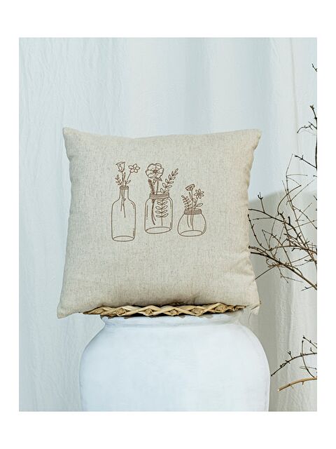 Asdiva Bohem Tarzı Keten Pamuklu Desenli Dijital Baskılı 45x45 Kırlent Kılıfı - S000344565-19933