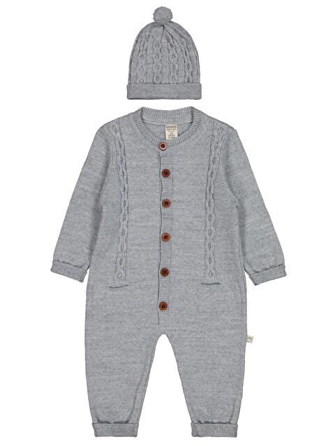 Civil Beybek Düğmeli 3-12 Ay Tulum - Gri 9-12 Ay - S000509125-20600