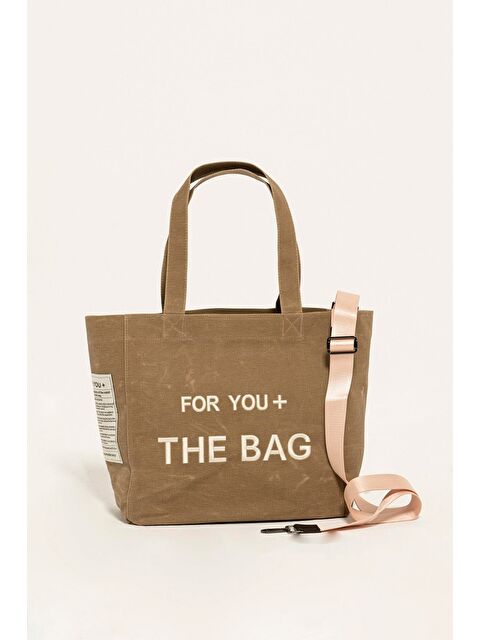 For You Bag Kanvas Büyük Boy Sütlü Kave Çanta - S000273246-37323