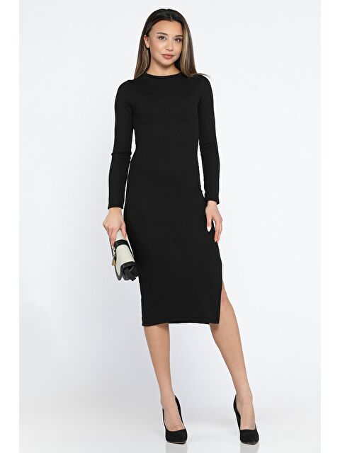 Gülseli Bisiklet Yaka Elastanlı Elbise - S000308610-19351