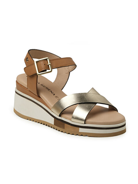 Donna Serena Kadın Sandalet 2F5127DP TOMAIA 5127 DP Platino/Cuoio - S000524108-19928