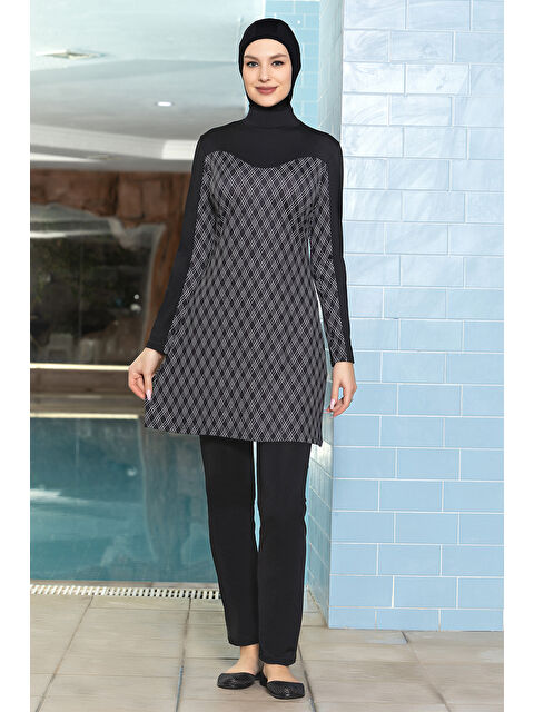 Remsa Elastanlı Tam Kapalı Tesettür Mayo 1272 Siyah - S000347588-19351