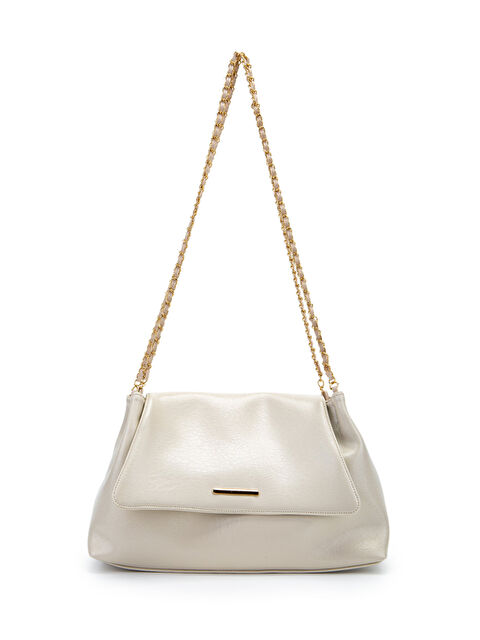 Minebag Kapaklı Zarif Tasarım Sarrah Kadın Omuz Çanta Krem