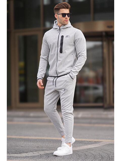 Madmext Gri Baskılı Regular Fit Erkek Eşofman Takımı - S000031643-20600