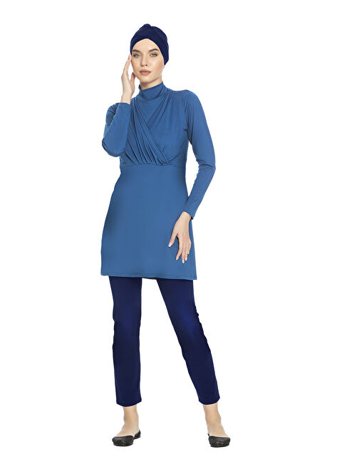 Remsa Büyük Beden Elastanlı Tam Kapalı Tesettür Mayo 1285 Petrol - S000347589-20019