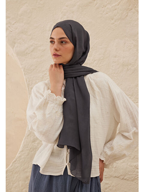 Fresh Scarfs Rami Viskon Şal Mavi-Gri - S000420268-37370