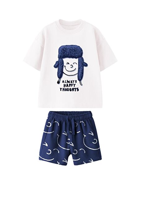 Monila Erkek Çocuk Pelüş Şapka Detaylı Pamuklu Altüst Takım - S000515644-37265