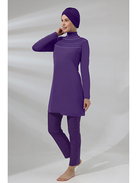 Remsa Büyük Beden Elastanlı Tam Kapalı Tesettür Mayo 1286 23 Mor - S000347005-20042