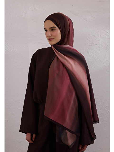 Fresh Scarfs Color Brush Desen Rami Şal Gül Kurusu - S000420266-20028