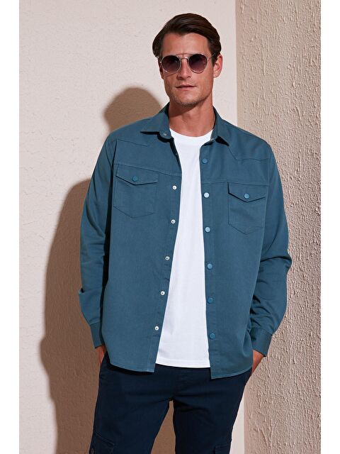 Buratti Pamuklu Regular Fit Çift Cepli Erkek Gömlek CF24W116927 - S000028065-20019