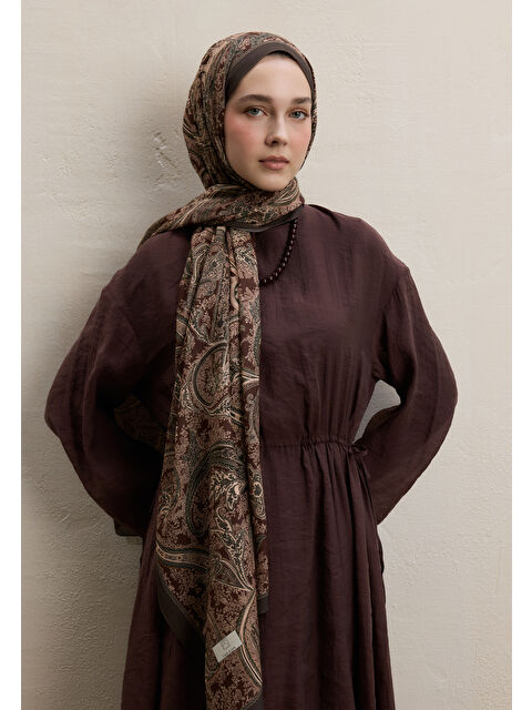 Fresh Scarfs Dark Bohemıan Desen Şal Kahve - S000420270-28102
