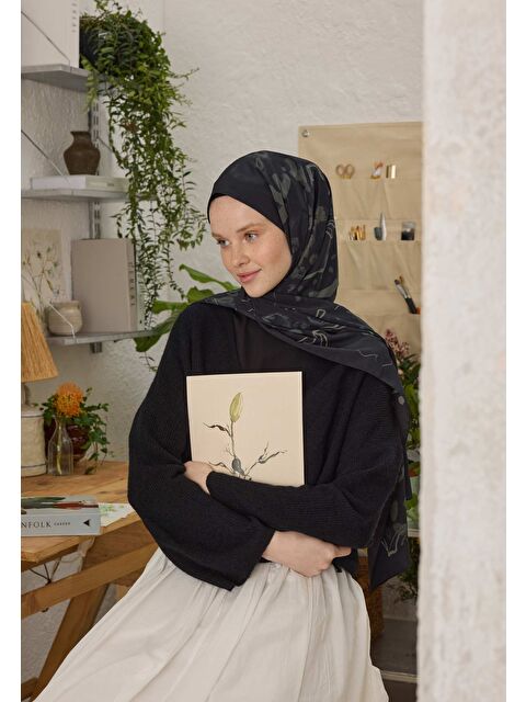 Fresh Scarfs Aura Desen Şal Siyah - S000420351-19351