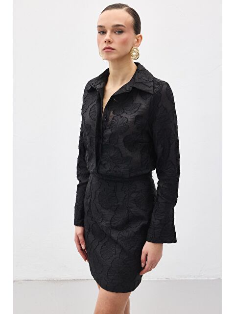 SATEEN Belica Gömlek - Siyah - S000521589-19351