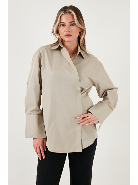 Lela Regular Fit Klasik Yaka Bağlamalı Uzun Kollu Gömlek 6834987 - S000463884-19928