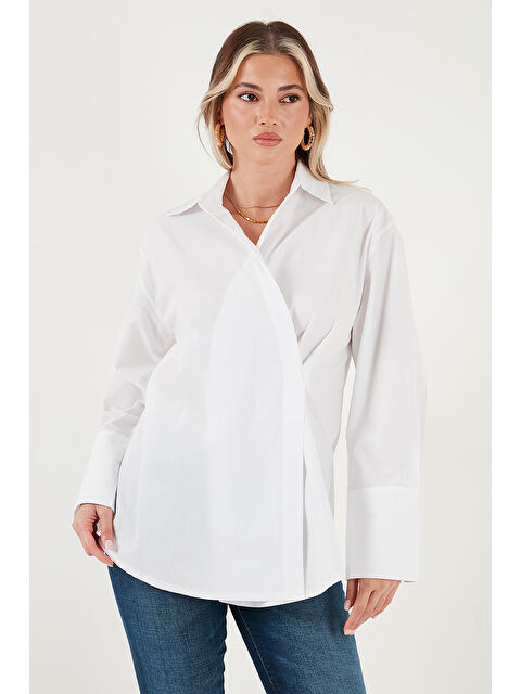 Lela Regular Fit Klasik Yaka Bağlamalı Uzun Kollu Gömlek 6834987 - S000463884-20063