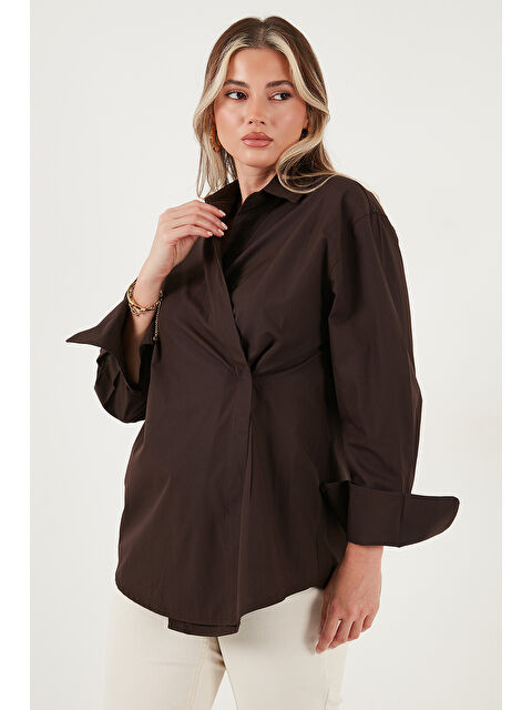 Lela Regular Fit Klasik Yaka Bağlamalı Uzun Kollu Gömlek 6834987 - S000463884-19413