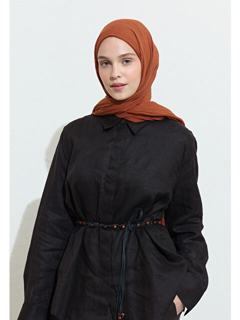 Fresh Scarfs Pamuklu Keten Şal French Toast - S000420027-20013