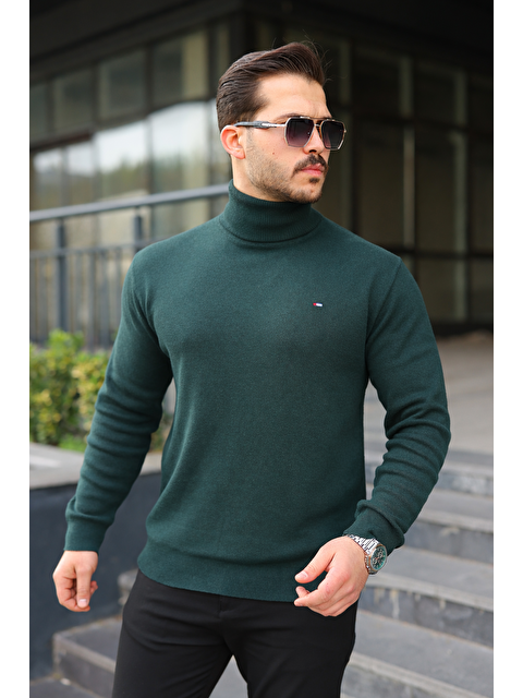 Comstar Erkek Günlük Balıkçı Yaka Boğazlı Nefti Triko Kazak