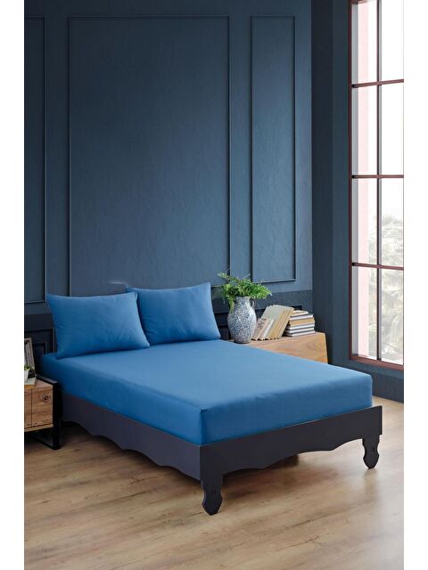 Varol Ranforce %100 Pamuk Çarşaf Takımı Saks 160x200 cm - S000379605-23710