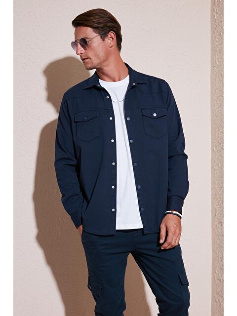 Buratti Pamuklu Regular Fit Çift Cepli Erkek Gömlek CF24W116927 - S000028065-21164