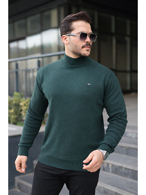 Comstar Erkek Yarım Balıkçı Yaka Günlük Nefti Triko Kazak