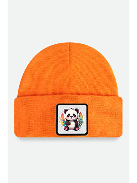 BlackBörk Panda Logolu Turuncu Çocuk Bere