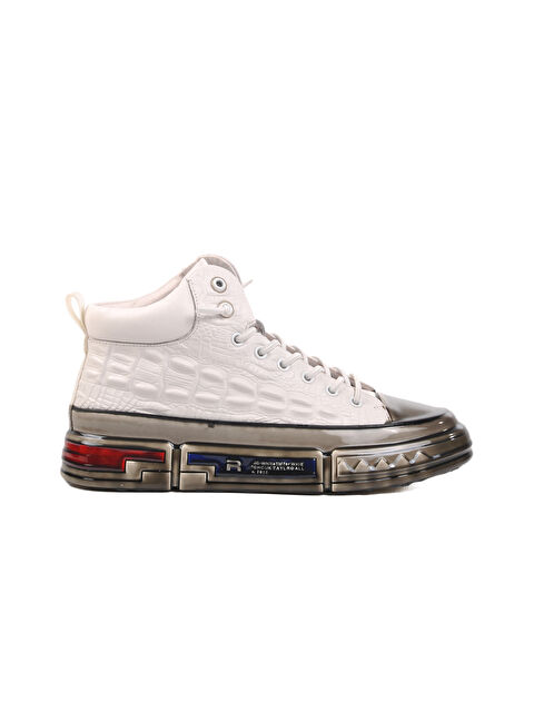 Guja Beyaz Hakiki Deri Bilek Boy Erkek Sneaker 24K510-4 M - S000326561-20063