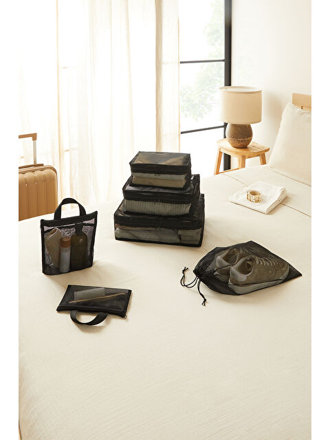 Ocean Home Textile 6'lı Siyah Renk File Bavul İçi Düzenleyici Set - S000414138-19351