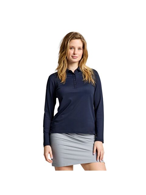 Slam Ws Tech Pique Polo Ls Kadın Mavi Tişört - S000489892-21164