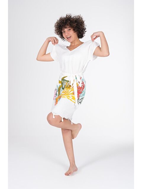 Varol Baskılı Bambu Plaj Elbisesi - S000379630-19966