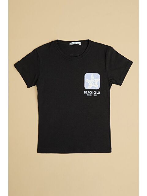 Fullamoda Surf Babe Yazı Baskılı Kız Çocuk Tişört