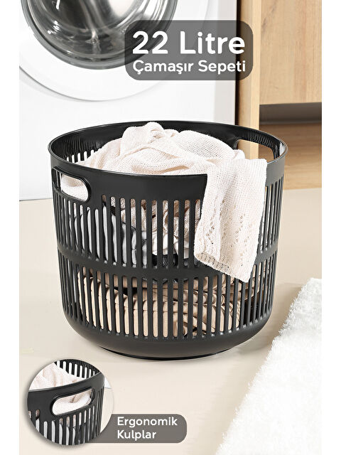 Meleni Home Solara Yuvarlak Çamaşır Sepeti 22 l