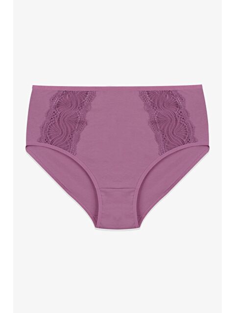 Koza İç Giyim Kadın 3'lü Pamuklu Yan Dantelli Yüksek Bel Curve Külot - S000307801-5403