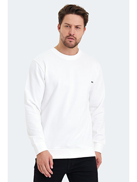SLAZENGER KORAL IN Erkek Beyaz %100 Pamuk Sweatshirt - S000277665-20063