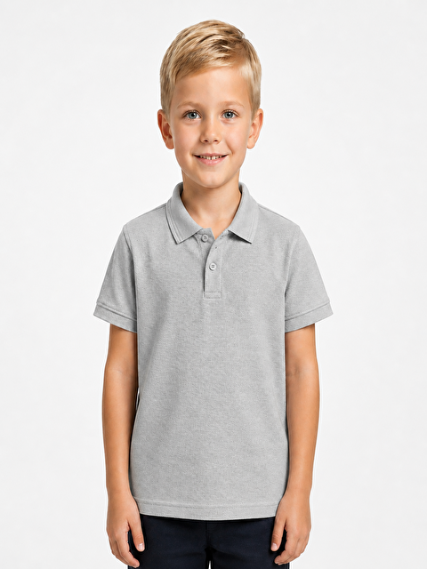 ajn Kids Polo Yaka Basic Kısa Kollu Unisex Çocuk Tişört