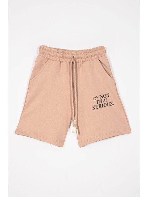 Zepkids Yazı Baskılı Bağcık Detaylı Vizon Renk Erkek Çocuk Kapri - S000393920-26429