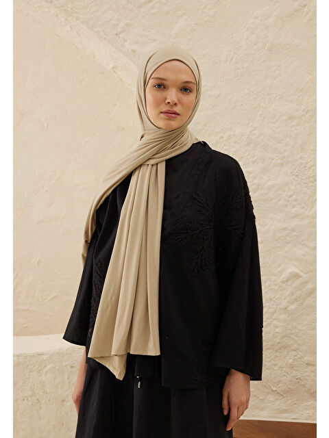 Fresh Scarfs Penye Şal Naturel Bej - S000420272-19928