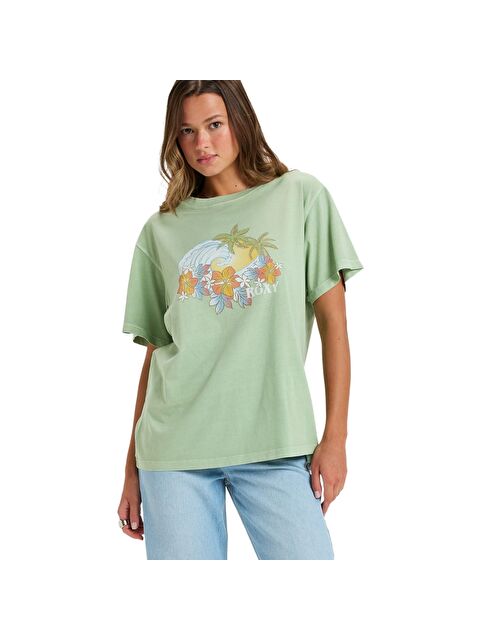 Roxy Sunnyoversize Enzyme Wash Kadın Yeşil Tişört - S000489901-18547