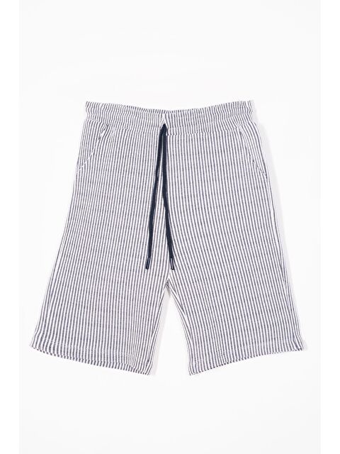 Zepkids Beli Lastikli Cep Detaylı Çizgili Lacivert Renk Erkek Çocuk Şort - S000393921-21164