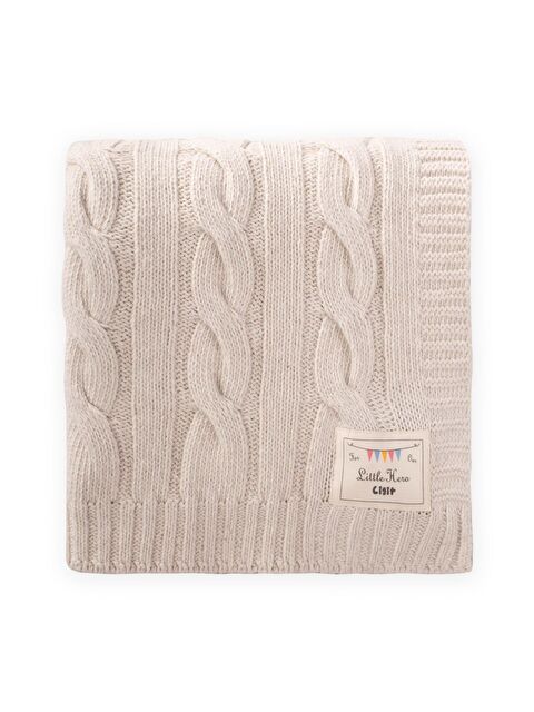 CİGİT Saç Örgü Triko Battaniye 80X100 Cm (+/-5 Cm) Taş - S000261287-25636