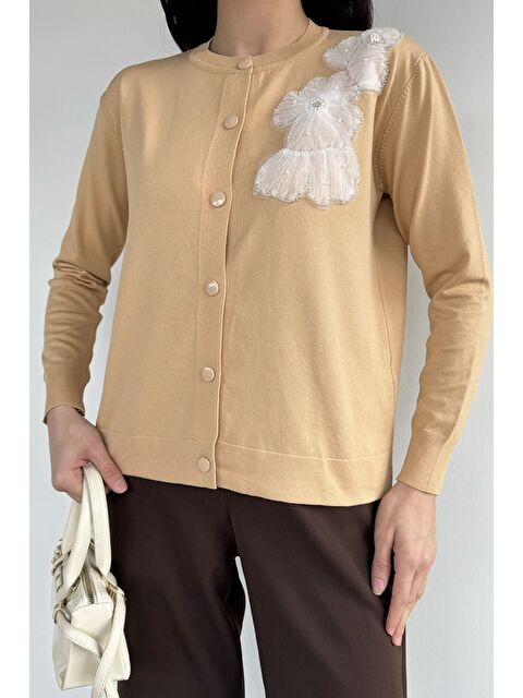 Gülseli Kadın Tül İşlemeli Triko Hırka (s-m-l-xl Uyumludur) - S000445245-19927