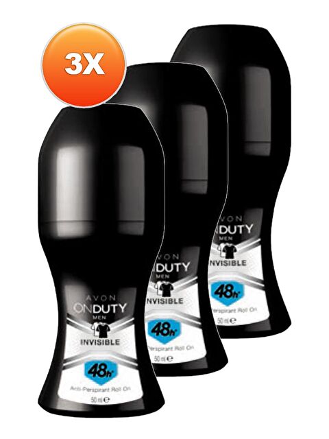 AVON OnDuty Invisible Erkek Rollon 50 Ml. Üçlü Set - S000190329-10231